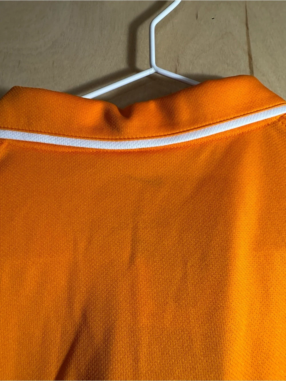 Nike Men's Bright Orange Polo with White Trim and Sleeve Logo Size Medium